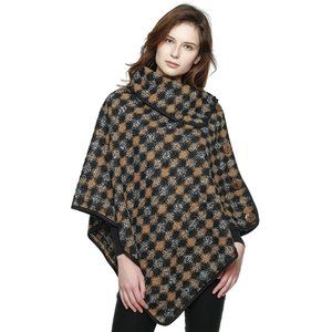 Fadivo Ruana Houndstooth Wrap Poncho - New With Tag